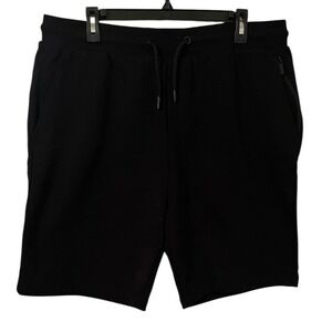 Zara Men's Black Zip Pocket Athletic Lounge Drawstring Shorts Size XXL